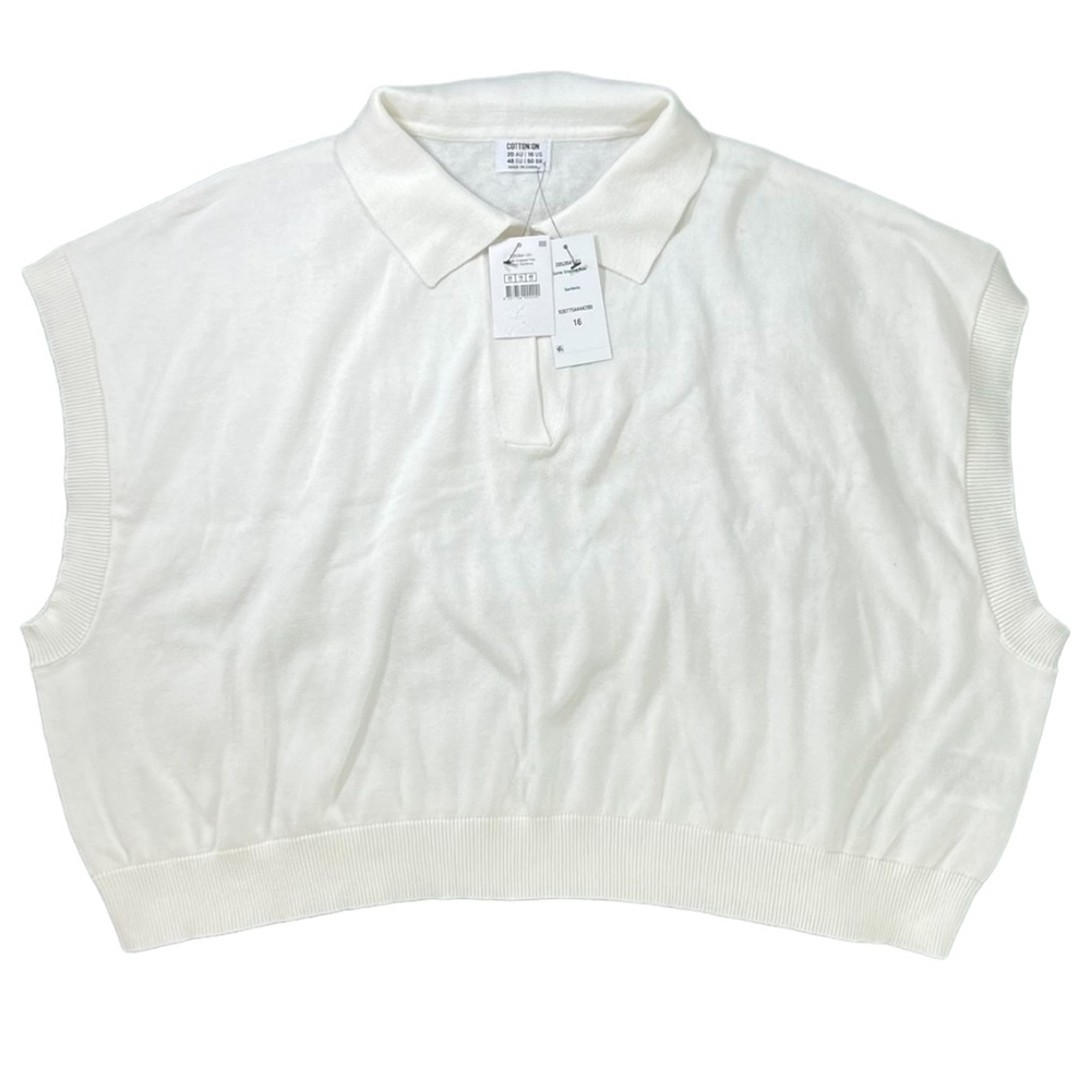 Cropped Peach Polo Size 16